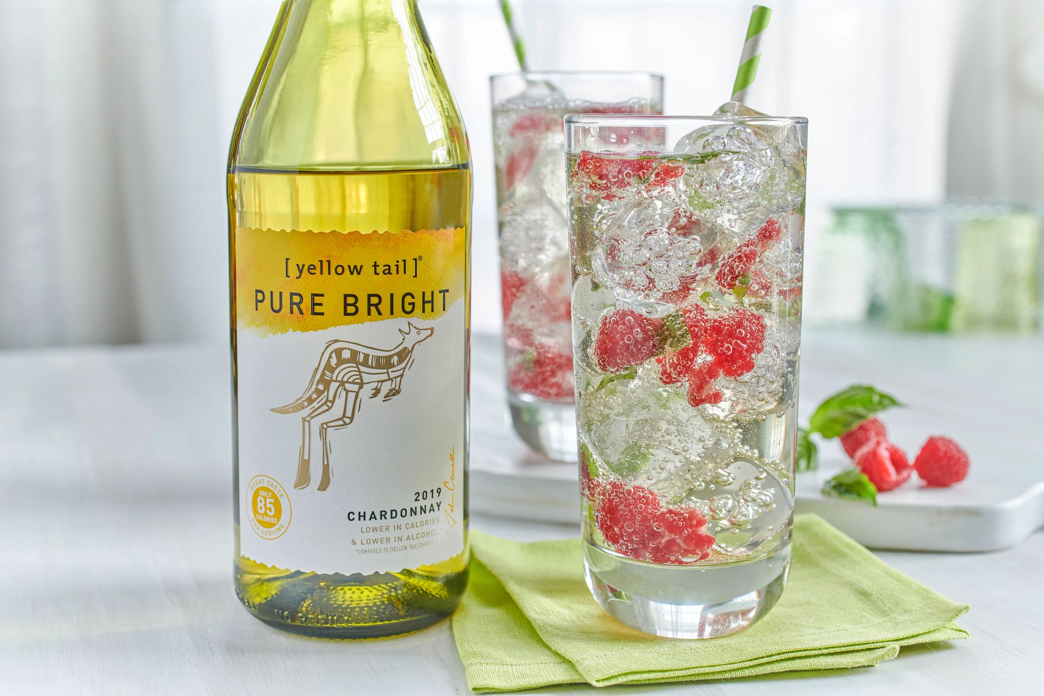 Pure Bright Chardonnay Raspberry Cooler Wine Cocktail